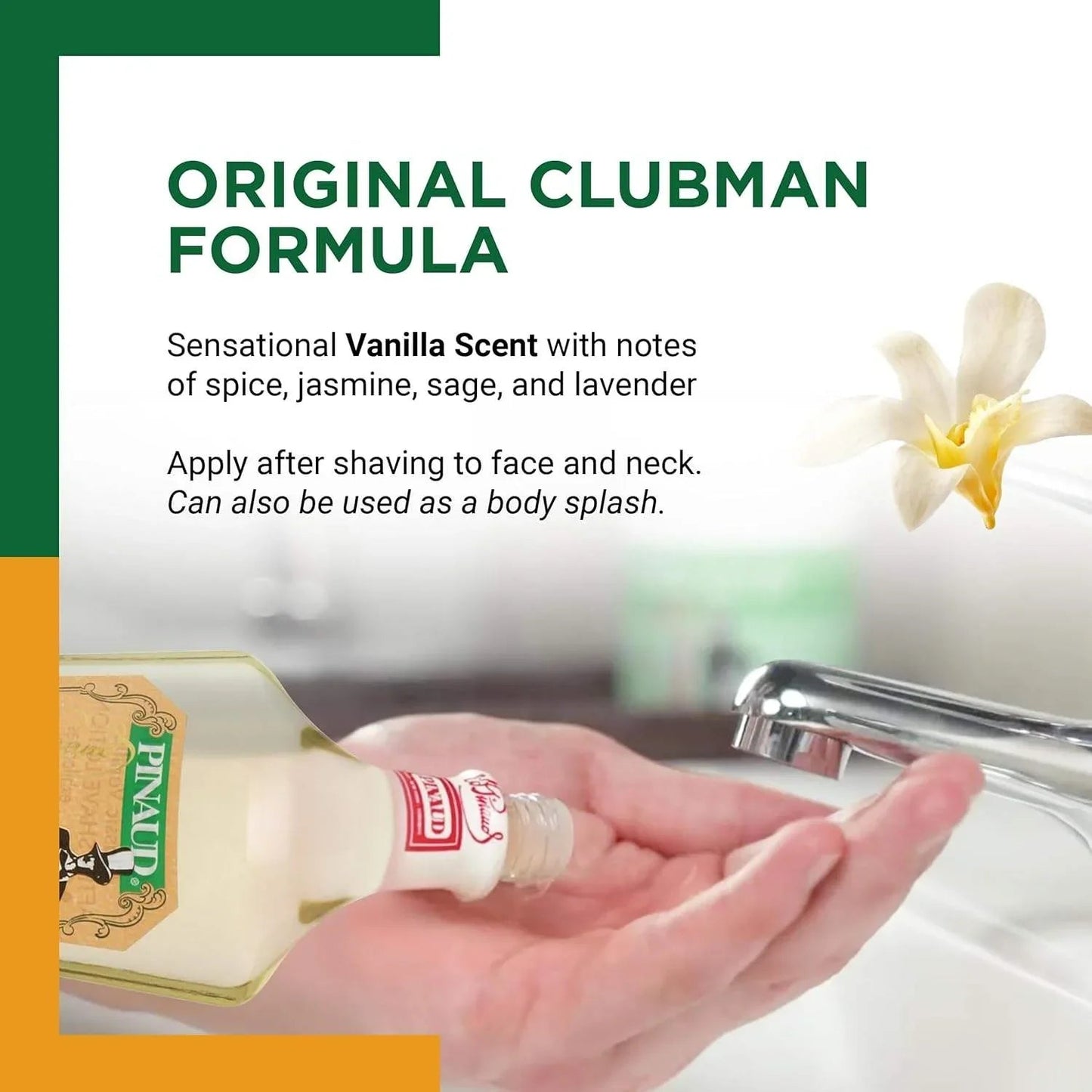 Clubman Classic Vanilla After Shave Lotion, 177ml / 6 oz