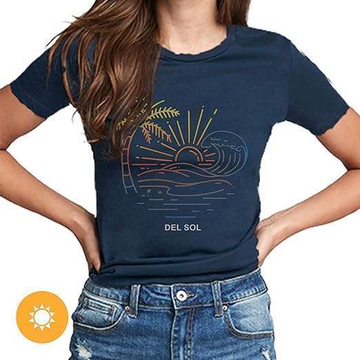 Men Crew Tee - Sunny Beach - Indigo by DelSol for Men - 1 Pc T-Shirt (Medium)