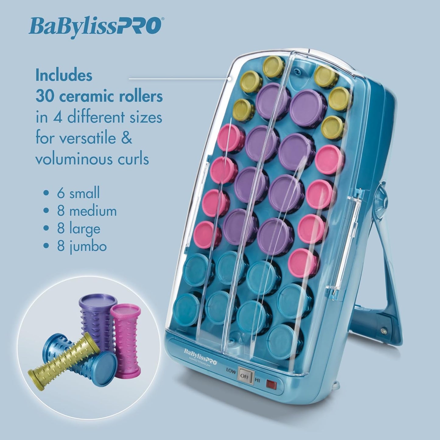 BaBylissPRO Nano Titanium Professional Ionic 30-Roller Hairsetter