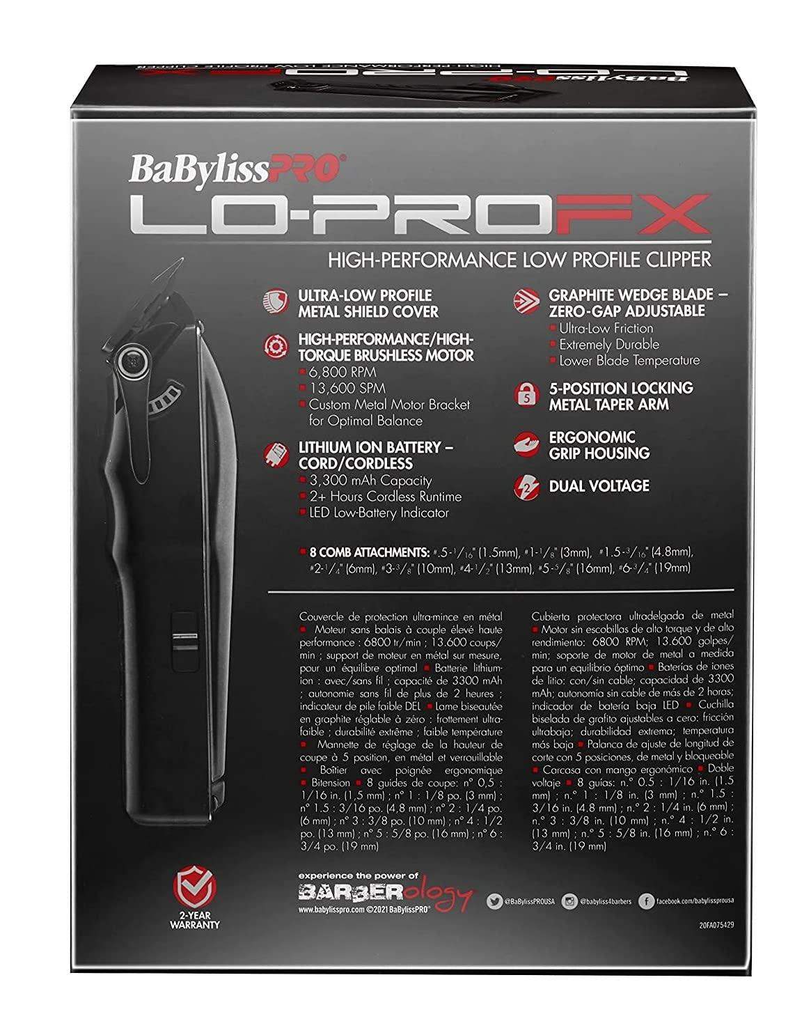 BABYLISS PRO FX825 LO-PROFX High-Performance Low Profile Clipper - BarberSets