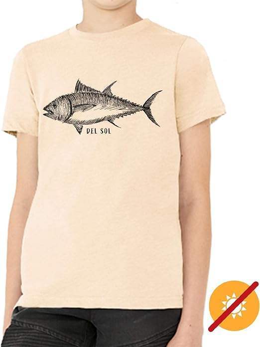 Men Crew Tee - Big Fish - Beige by DelSol for Men - 1 Pc T-Shirt (YXS)