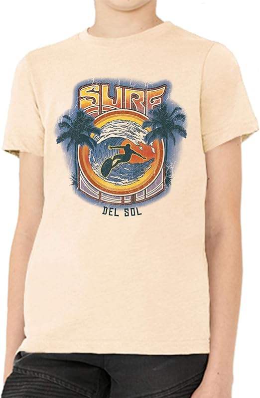 Men Crew Tee - Surf - Beige by DelSol for Men - 1 Pc T-Shirt (YL)