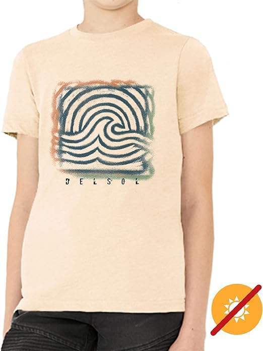 Men Crew Tee - Wave Spray - Beige by DelSol for Men - 1 Pc T-Shirt (YXS)