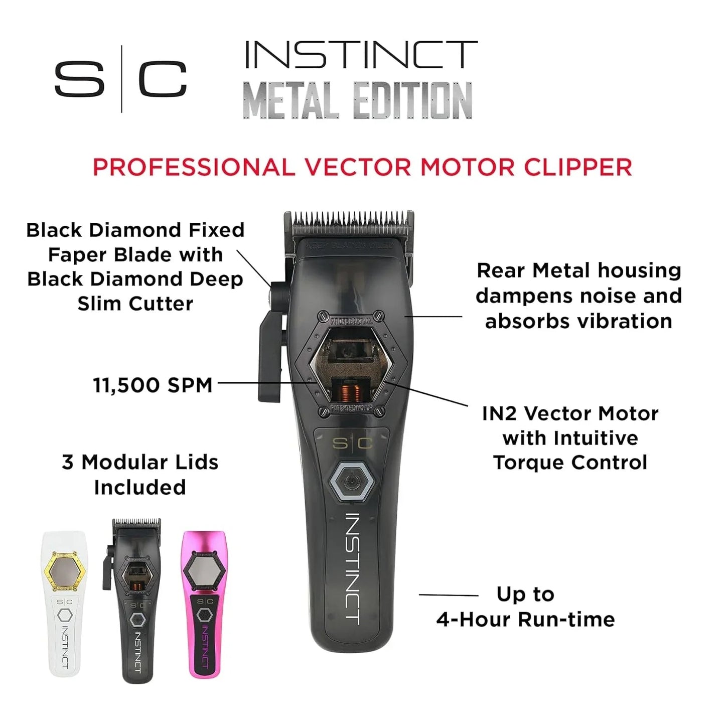 Stylecraft Instinct Professional IN2 Vector Motor Cordless Hair Clipper with Intuitive Torque