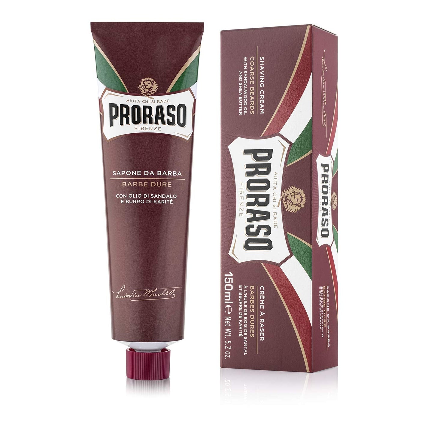 Proraso Shaving Cream in Tube Sandalwood - Red 5.2 oz - Multipack