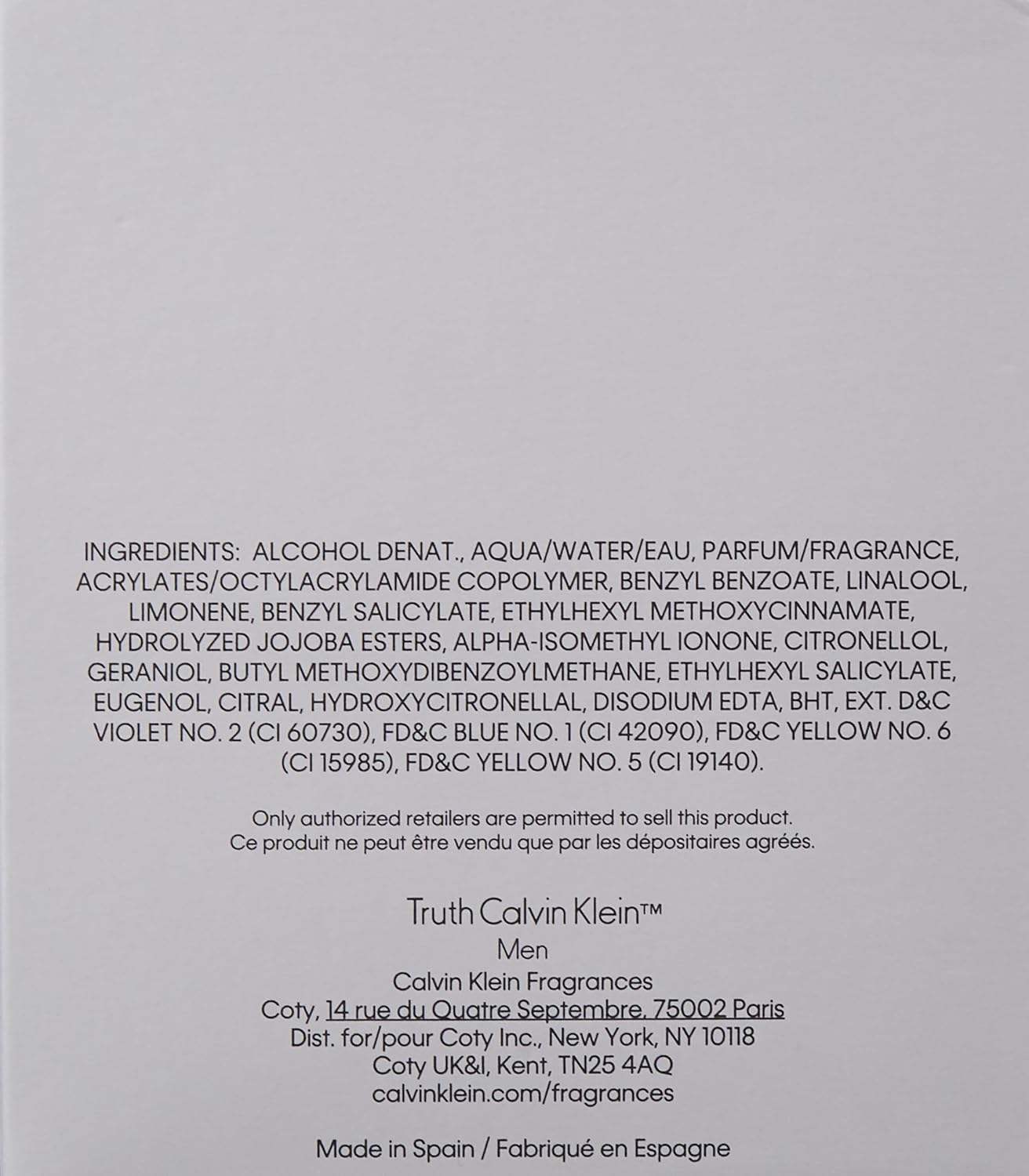 Truth by Calvin Klein for Men - 3.3 oz EDT Spray