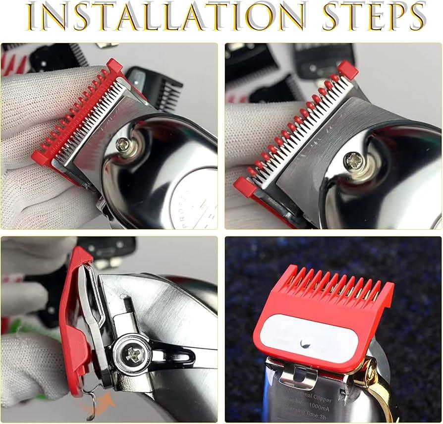 Salice Supply 10 pcs Metal Clip Colored Clipper Guards with Case