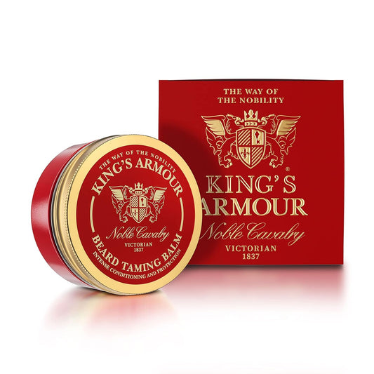 King's Armour Beard Balm - Styles, Strengthens, Softens and Nourishes Beards and Moustaches - Natural Beard Balm for Men with Argan, Jojoba and Sweet Almond Oil, 50 ml (1.69 Fl Oz)