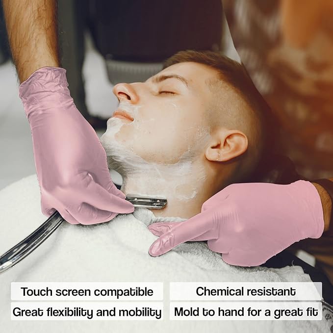 L3VEL3 Professional Nitrile Gloves Pink - 100 ct Medium