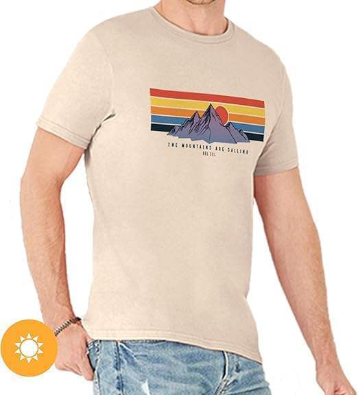 Men Classic Crew Tee - Mountain Calling by DelSol for Men - 1 Pc T-Shirt (Large)
