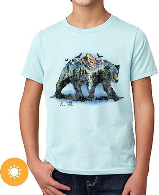 Kids Crew Tee - Bear Scene - Ice Blue by DelSol for Kids - 1 Pc T-Shirt (YL)
