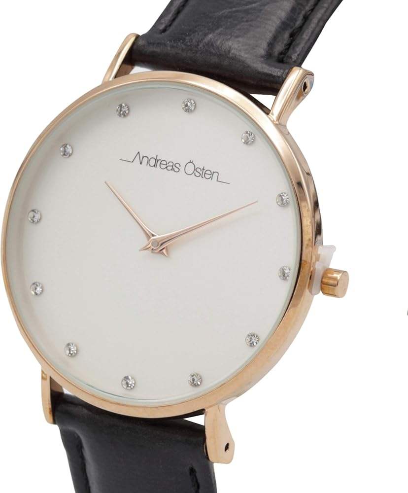 AO-13 Klassisk - Rose Gold/Black Leather Strap Watch by Andreas Osten for Women - 1 Pc Watch