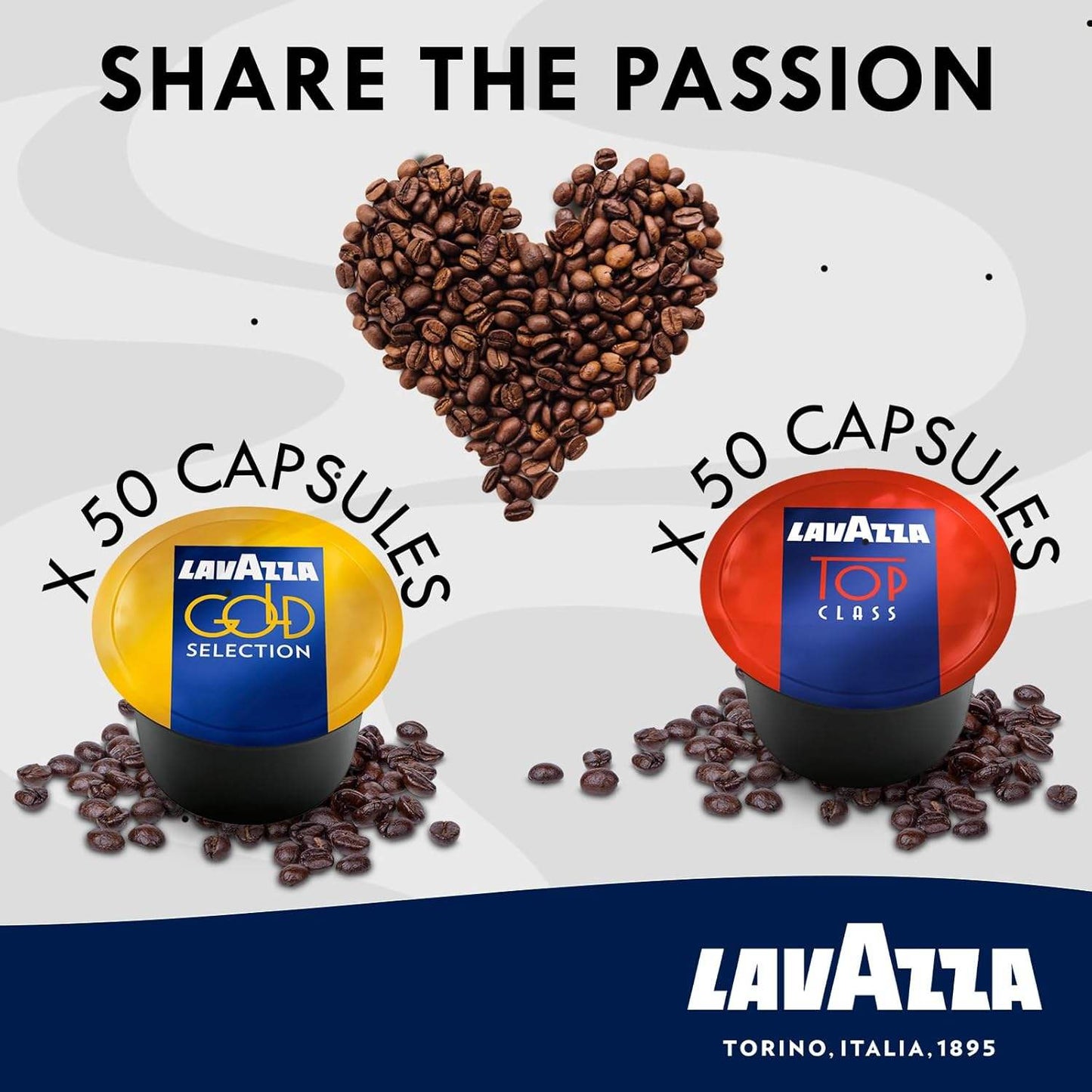 Blue Gold Selection 2 Roast Ground Coffee Pods by Lavazza - 100 Pods Coffee