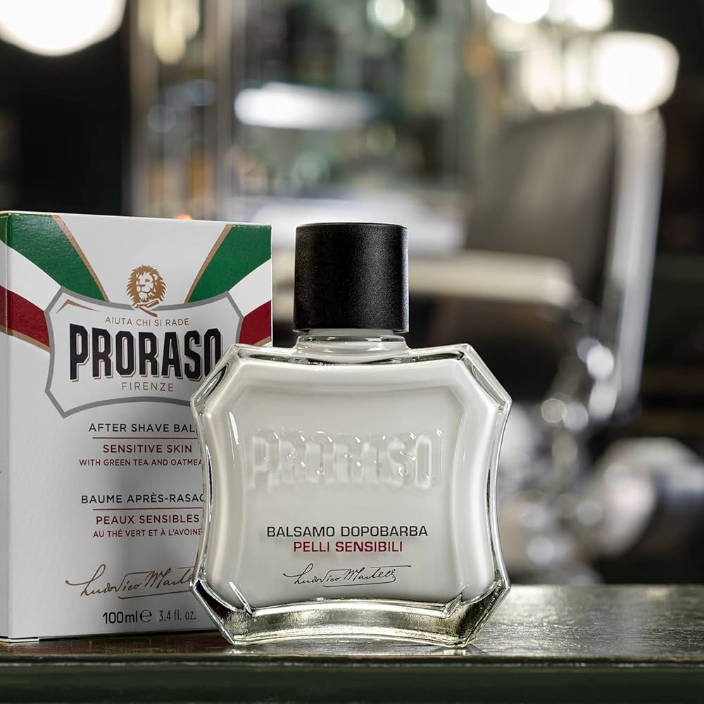 Proraso After Shave Balm for Sensitive Skin - White 3.4 oz - 6 Pack