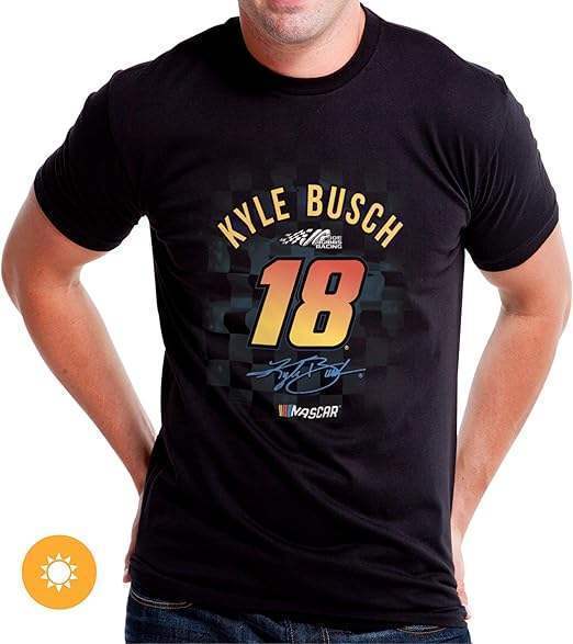 NASCAR Mens Classic Crew Tee - Kyle Busch - 2 Black by DelSol for Men - 1 Pc T-Shirt (L)