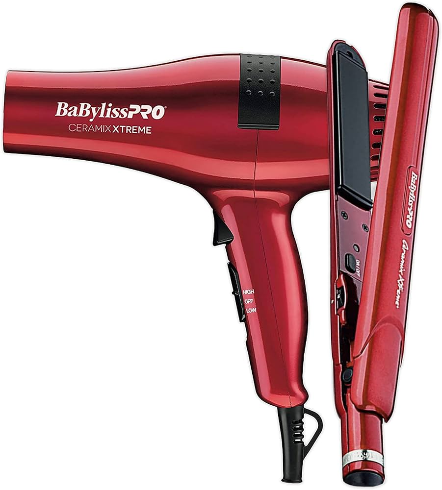 BaBylissPRO Ceramic Xtreme Dryer & 1" Straightening Iron Set