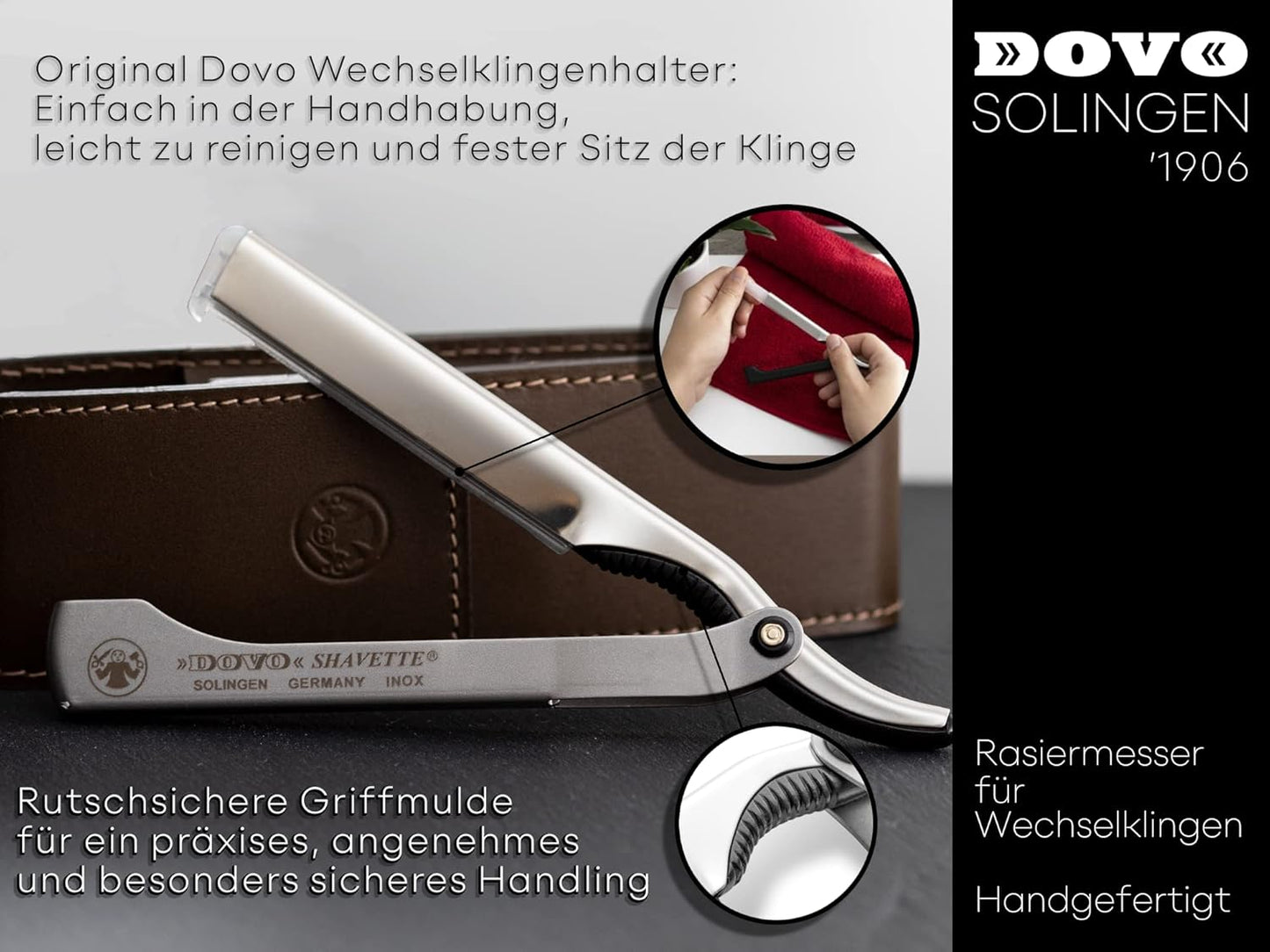 DOVO Shavette Straight Razor with Exchangeable Blade