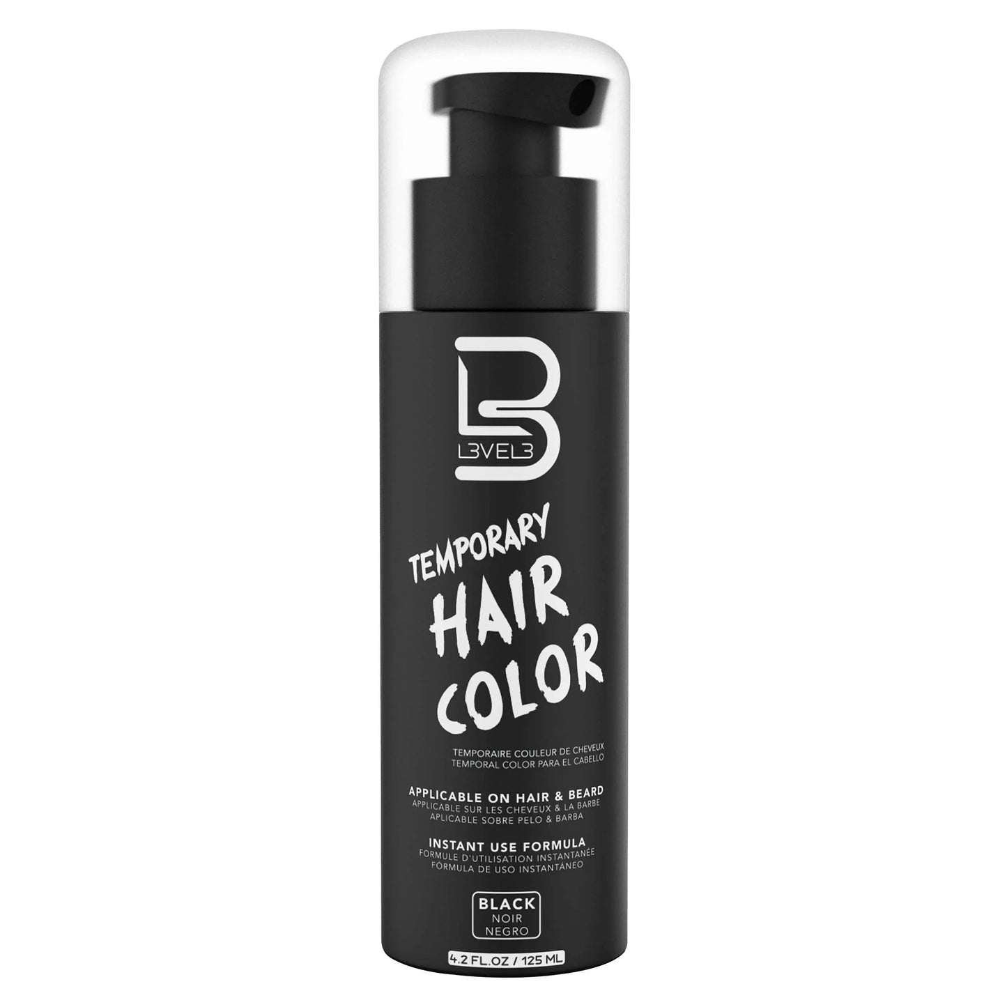L3VEL3 Hair Color - Black Dye 125ml / 4.2 oz for Hair & Beard