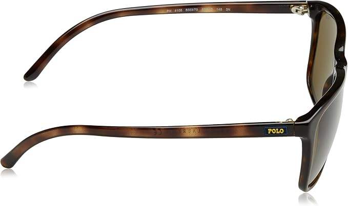 Polo Ralph Lauren PH 4108 5003-73 - Shiny Dark Havana-Olive Green by Ralph Lauren for Men - 57-17-145 mm Sunglasses