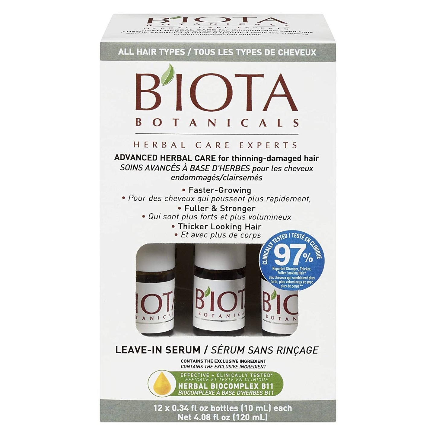 Biota Botanicals Advanced Herbal Care Serum for Thinning - Damaged Hair 12 x 0.34 oz Multipack