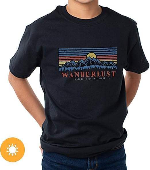 Men Crew Tee - Mountain Scene - Black by DelSol for Men - 1 Pc T-Shirt (YM)