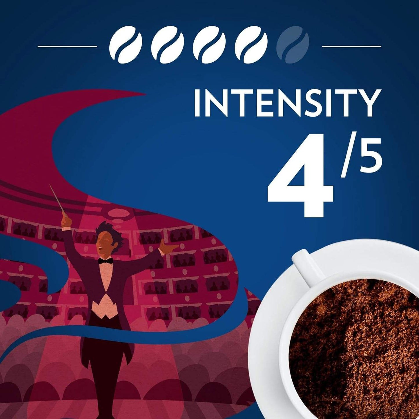 Intenso Dark Roast Ground Coffee by Lavazza for Unisex - 12 oz Coffee