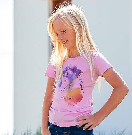 Girls Crew Tee - Unicorn - Lilac by DelSol for Women - 1 Pc T-Shirt (YM)