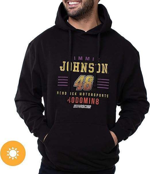 NASCAR Hooded Sweatshirt - Jimmie Johnson - 2 Black by DelSol for Men - 1 Pc T-Shirt (S)