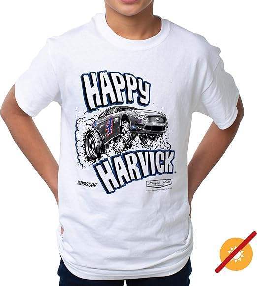 NASCAR Kids Fine Jersey Crew Tee - Kevin Harvick - 10 White by DelSol for Kids - 1 Pc T-Shirt (YS)