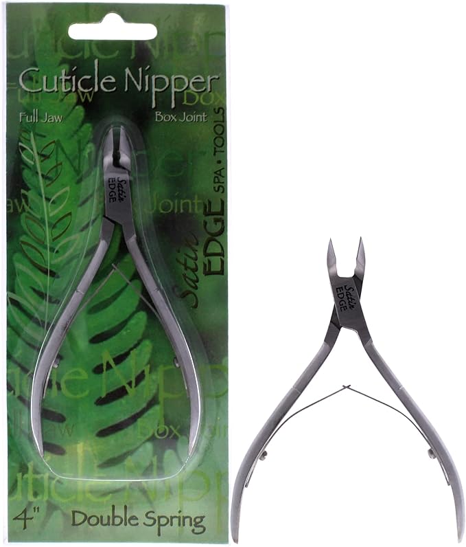 Cuticle Nipper Double Spring - Full Jaw by Satin Edge for Unisex - 4 Inch Cuticle Nipper