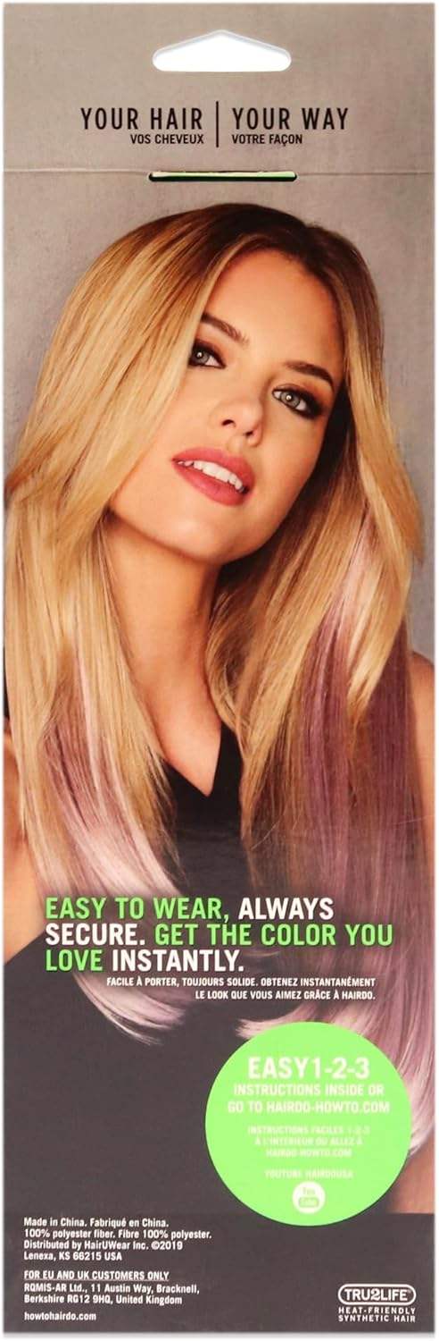 Straight Color Extension Kit - Chrome Mist by Hairdo for Women - 6 x 23 Inch Hair Extension