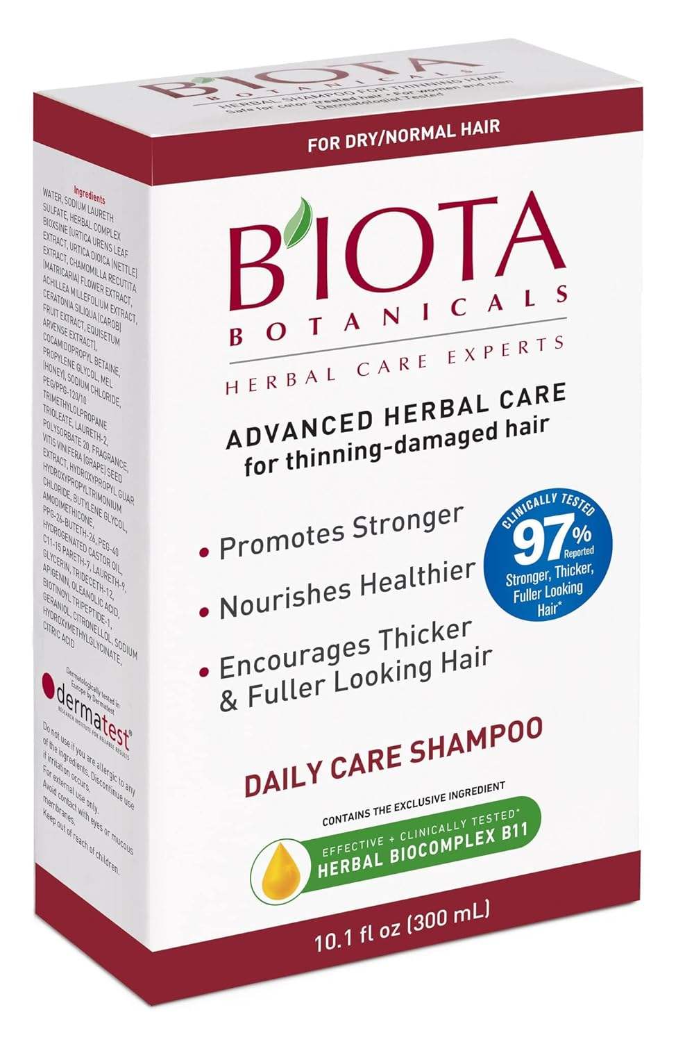 Biota Botanicals Advanced Herbal Care Shampoo for Thinning - Damaged Hair - Normal 10.1 oz (0.63lb)