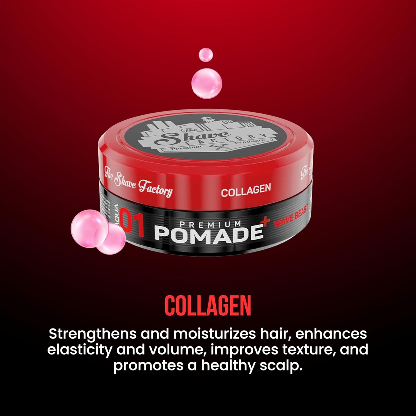 The Shave Factory Premium Pomade 01 Wave Beast 5.07 oz - 6 Pack