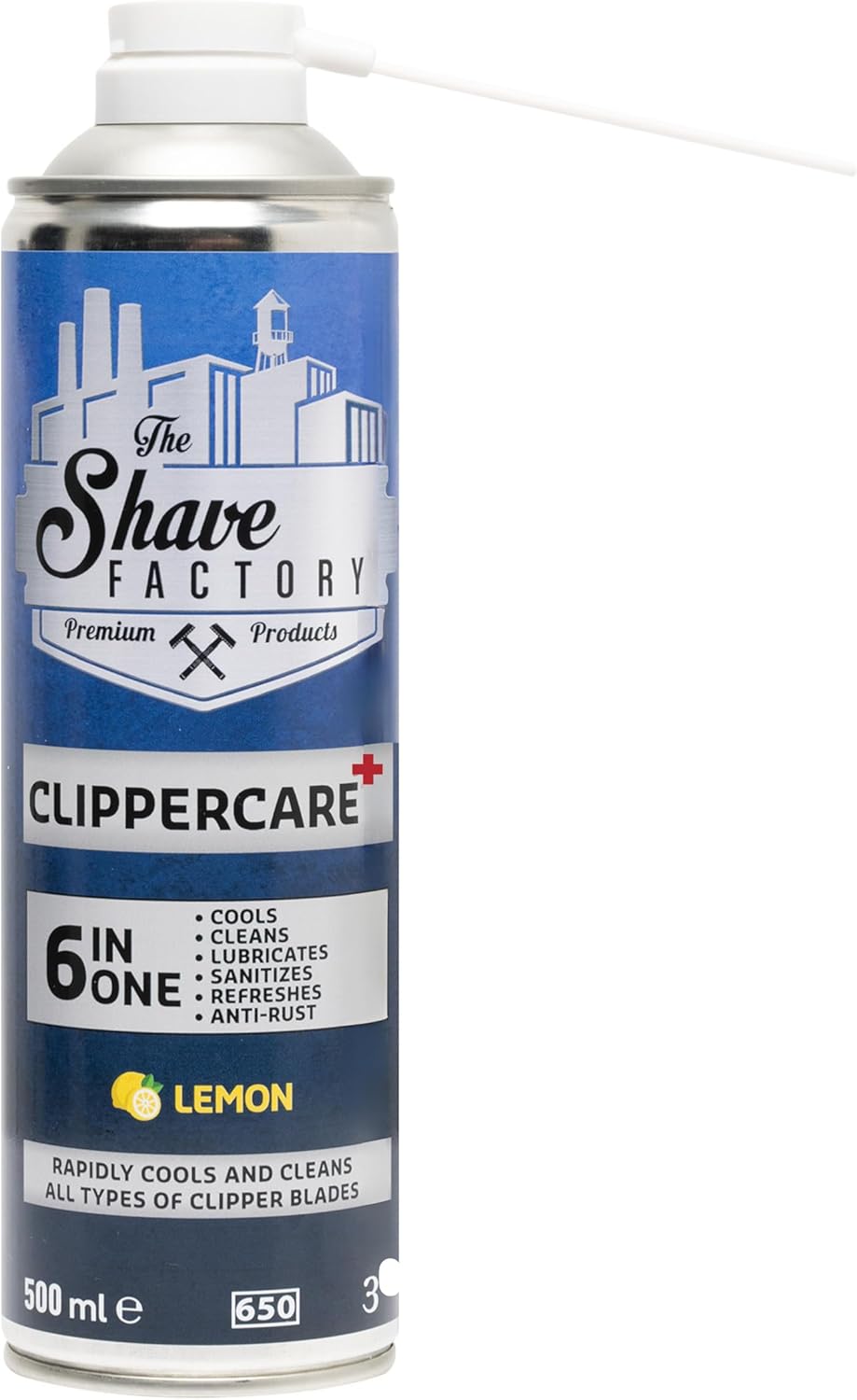 The Shave Factory ClipperCare PLUS+ 6in1 Spray LEMON - 500ml / 16.9 oz