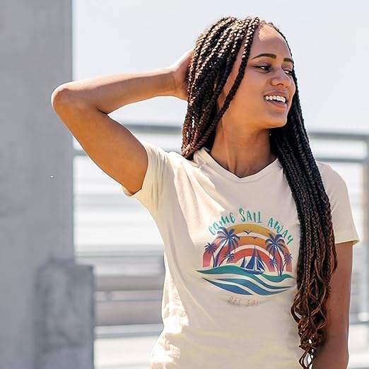 V-Neck Tee - Anchors Away by Delsol for Women - 1 Pc T-Shirt (XXL)