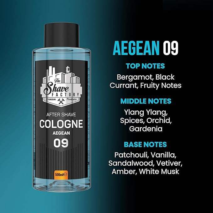 The Shave Factory  After Shave Cologne 09 Aegean 16.9 oz - 500 ml