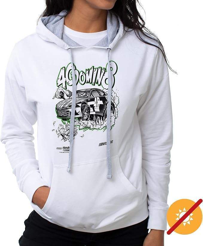 NASCAR Hooded Sweatshirt - Jimmie Johnson - 3 White by DelSol for Women - 1 Pc T-Shirt (2XL)