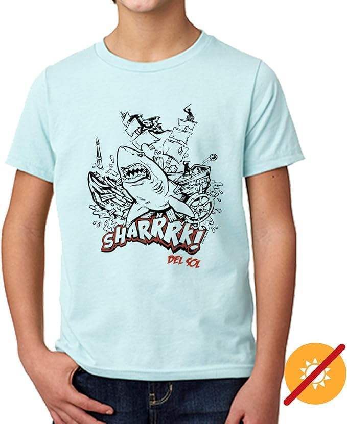 Kids Crew Tee - Sharrrk by DelSol for Kids - 1 Pc T-Shirt (YXS)