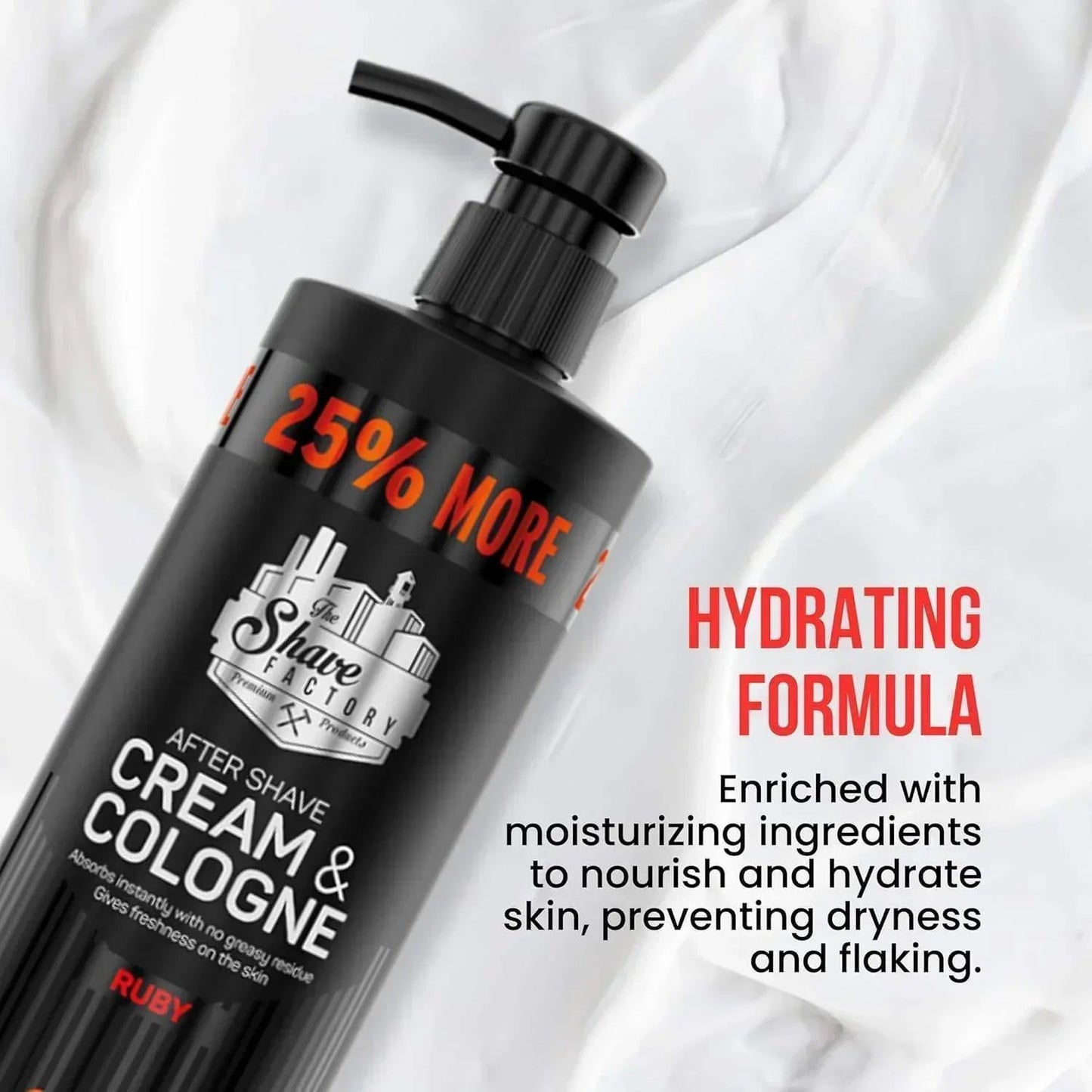 The Shave Factory After Shave Cream & Cologne 2 in 1 Ruby 500ml / 16.9 oz