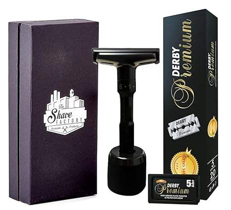 THE SHAVE FACTORY Double Edge Safety Razor Premium - Black