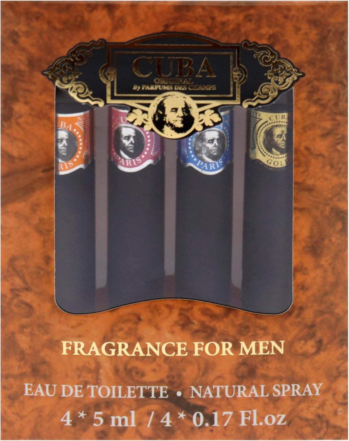 Cuba by Cuba for Men - 4 Pc Mini Gift Set cuba gold, cuba red, cuba blue, cuba orange (5ml each)