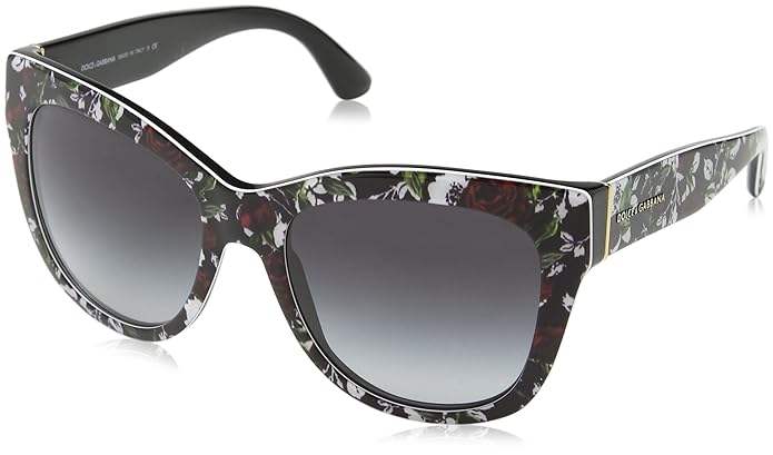 Dolce and Gabbana DG 4270 3019-8G - Top Print Rose-Black-Grey Gradient by Dolce and Gabbana for Women - 55-19-140 mm Sunglasses