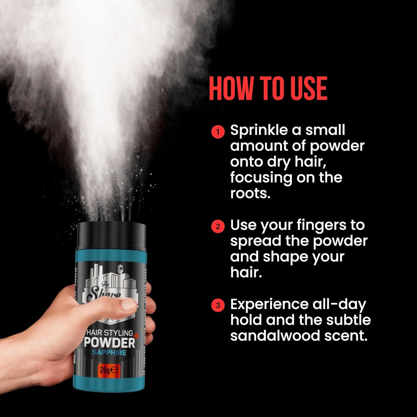 The Shave Factory Hair Styling Powder - Sapphire 0.7 oz - Multipack