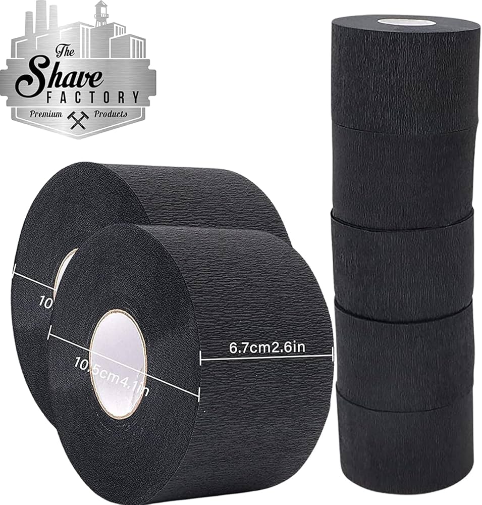 The Shave Factory Neck Strips - Black, 100 Roll, 10000 Strips