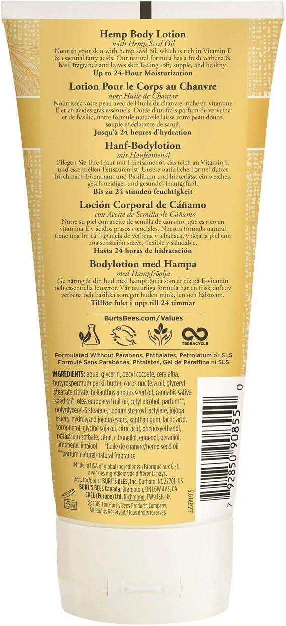 Hemp Body Lotion by Burts Bees for Unisex - 6 oz Body Lotion