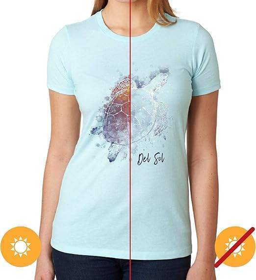 Girls Crew Tee - Turtle Splash-Ice Blue by DelSol for Women - 1 Pc T-Shirt (2XL)