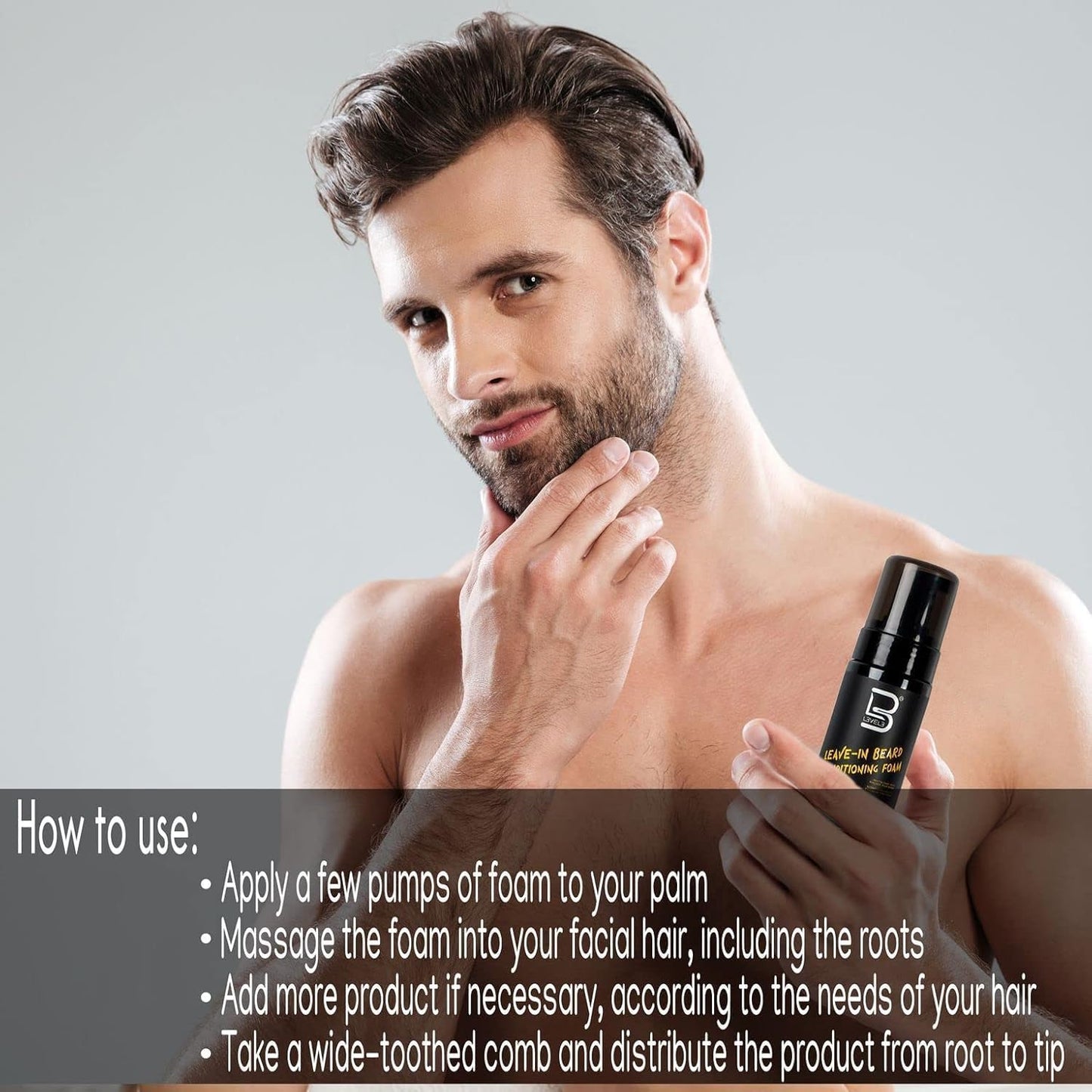 L3VEL3 Leave-in Beard Conditioning Foam 5 oz