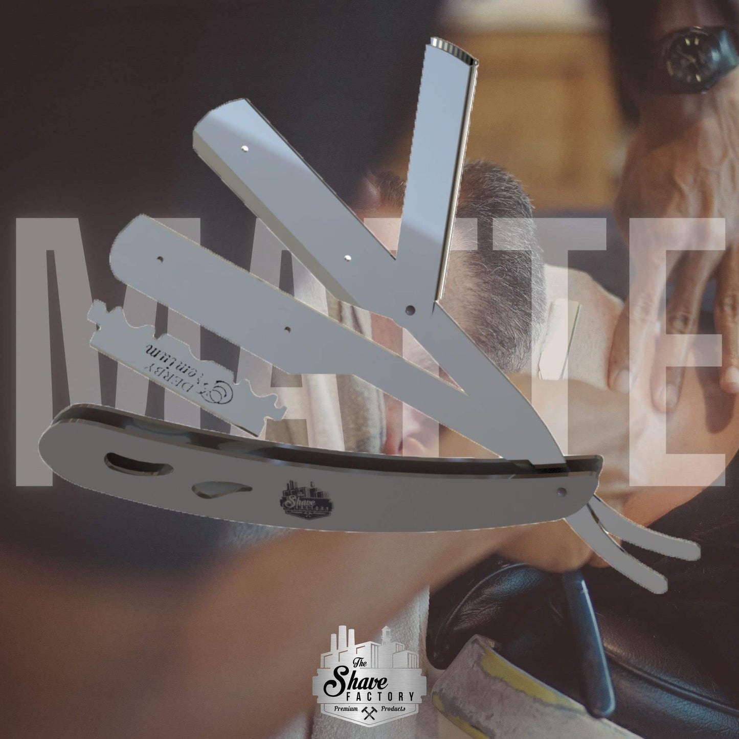 The Shave Factory Straight Edge Razor Kit (Matte / 300 Derby Professional Single Edge Razor Blades) - BarberSets