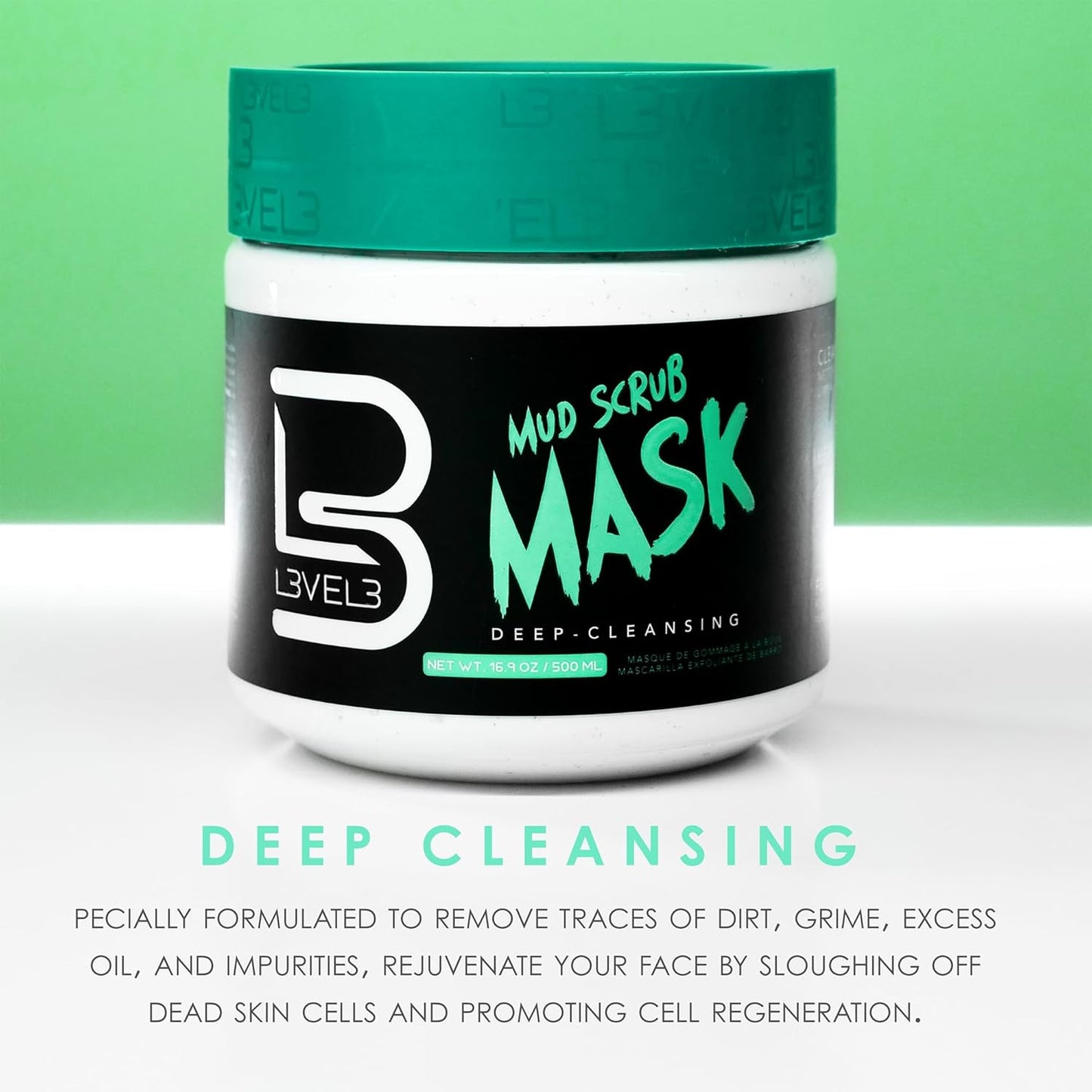 L3VEL3 Mud Facial Scrub 16.9 oz