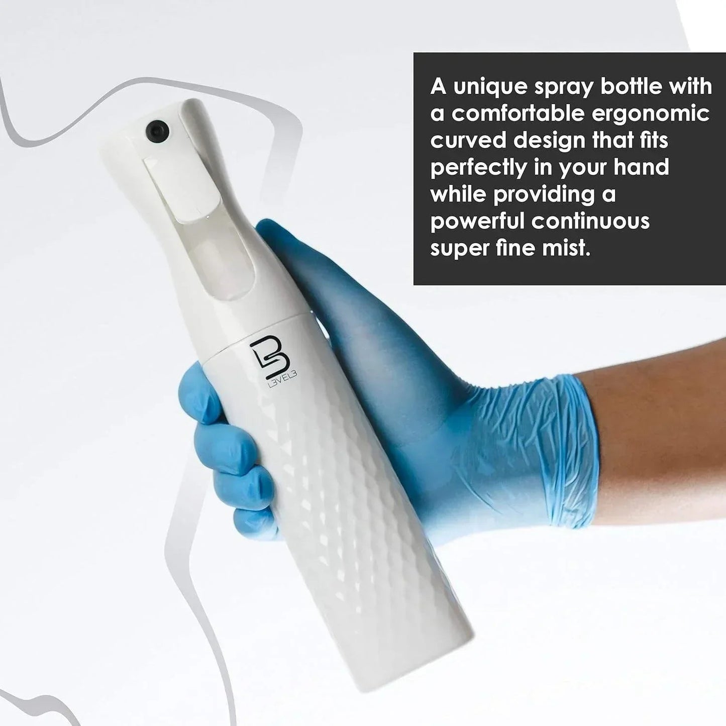 L3VEL3 Beveled Spray Bottle (White) L3-LSB003-W